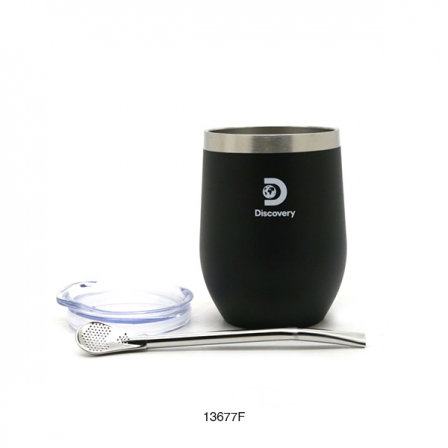 MATE CON BOMBILLA NEGRO 13677F