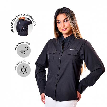 CAMISA ML DAMA  DX1477-112-78402BLK