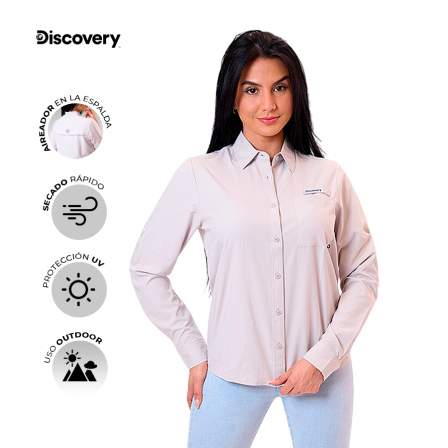 CAMISA ML MUJER PLUS DX5078-509-83605GRY